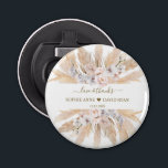 Pink Roses White Orchid Pampas Grass Wedding   Bottle Opener<br><div class="desc">Unique and elegant design featuring watercolour pink blush roses,  white orchid,  desert pampas grass dried leaves,  on a white background. Use Personalise tool to add your info. For matching items,  please,  visit my Pampas Grass Floral Collection.</div>