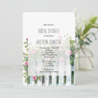 Pink Roses White Picket Fence Bridal Shower