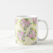 Pink Roses, Wild Roses and Yellow Flowers Mug