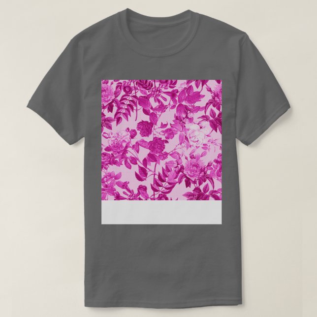Pink Roses With Leaves Pattern T-Shirt (Design Front)