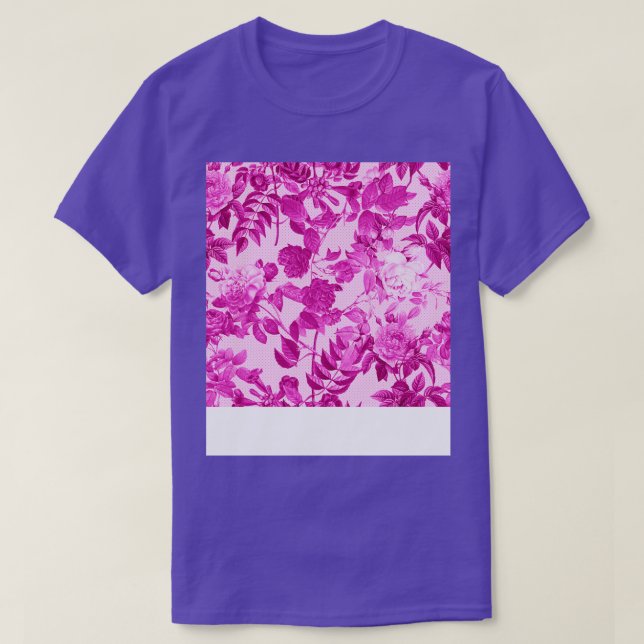 Pink Roses With Leaves Pattern T-Shirt (Design Front)