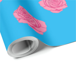 Pink roses wrapping paper