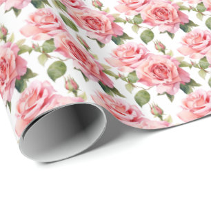 Pink Roses  Wrapping Paper