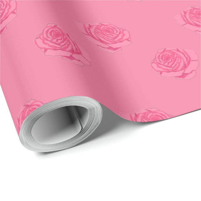 Pink roses wrapping paper (Roll Corner)
