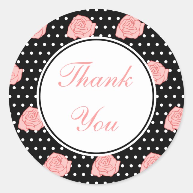 Pink RoseThank You Stickers (Front)