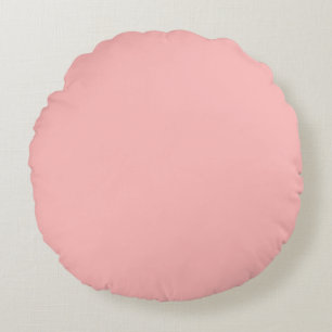 Pink Rosette Solid Colour Pastel Print Round Cushion