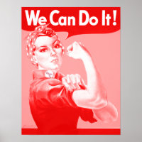 Pink Rosie the Riveter "We Can Do It!" Poster