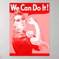 Pink Rosie the Riveter "We Can Do It!" Poster