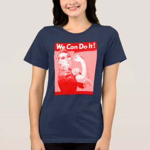 Pink Rosie the Riveter "We Can Do It!" T-Shirt Tri-Blend Shirt
