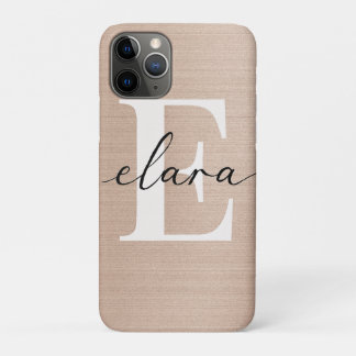 pink roso gold monogram elegant scrip Glam metal iPhone 11 Pro Case
