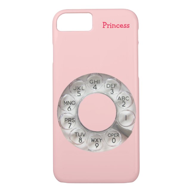 Pink Rotary Phone iPhone 7 Case (Back)