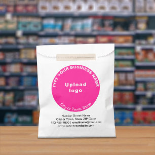 Pink Round Business Brand on Paper Bag