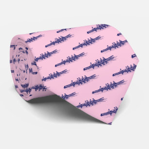 Pink Rowing Rowers Blue Crew Team Water Sports Tie
