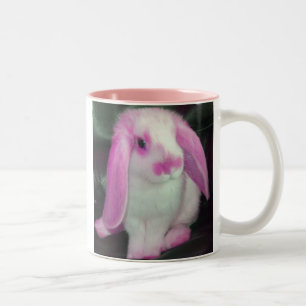 Pink roxy rabbit Two-Tone coffee mug