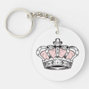 Pink Royal Crown Queen Aesthetic Girly Princess Key Ring