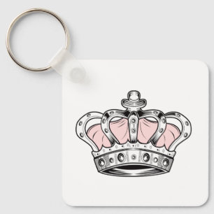 Pink Royal Crown Queen Aesthetic Girly Princess Key Ring