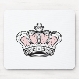 Pink Royal Crown Queen Aesthetic Girly Princess Mouse Mat