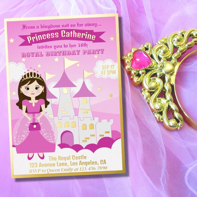 Pink Royal Princess Castle Girl Birthday (Creator Uploaded)