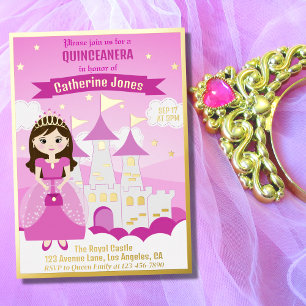 Pink Royal Princess Castle Girl Quinceanera