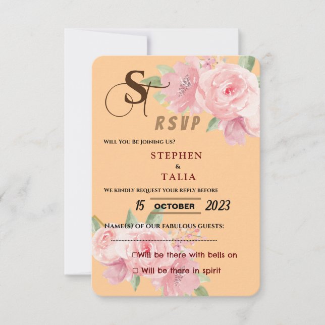 Pink  RSVP card (Front)