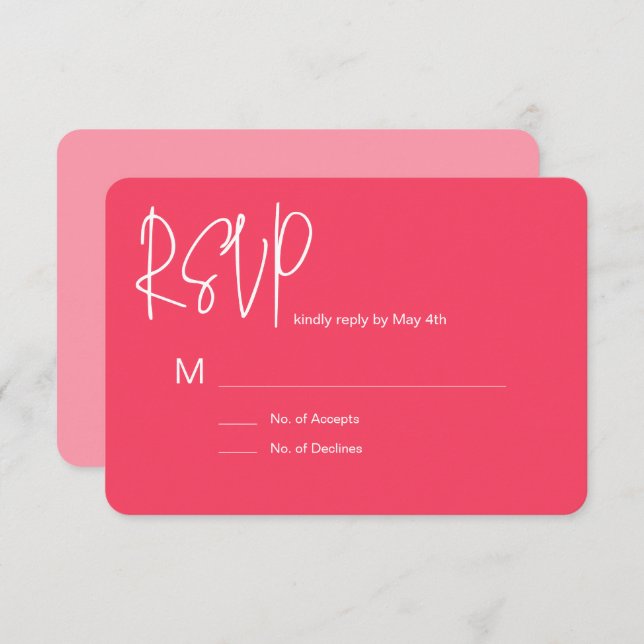 Pink RSVP Card (Front/Back)