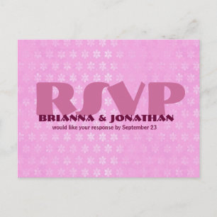Pink RSVP Wedding Response Postcard