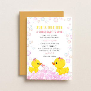 Pink Rubber Duck Baby Shower Invitation