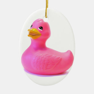Pink Rubber Duck Ceramic Tree Decoration