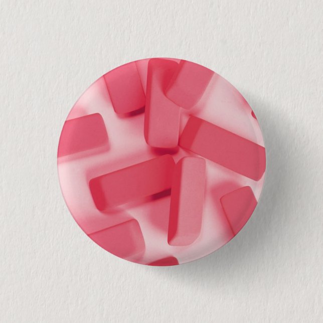 Pink Rubber Erasers 3 Cm Round Badge (Front)