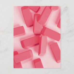 Pink Rubber Erasers Postcard