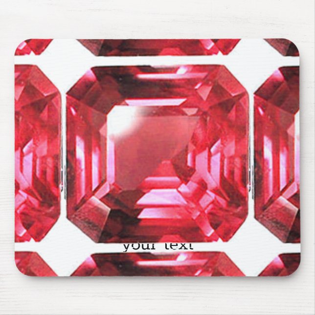 Pink Ruby Gemstone Mouse Mat (Front)