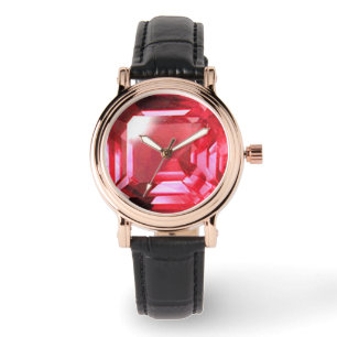 Pink Ruby Gemstone Watch