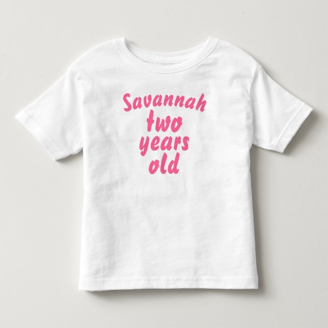 Pink Ruffle Cute Girl Two Years Old Ruffle Tee (Front)