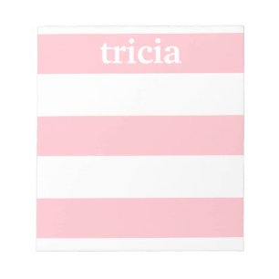 Pink Rugby Stripes Personalised Notepad