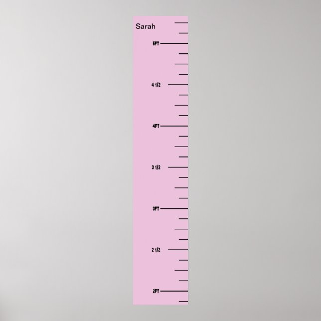 Pink Ruler Growth Chart (Front)