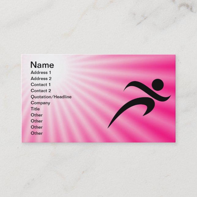 Pink Running Business Card (Front)