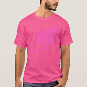 Pink Running Shoe With Wings Track And Field Sneak T-Shirt