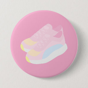 Pink Running Shoes 7.5 Cm Round Badge