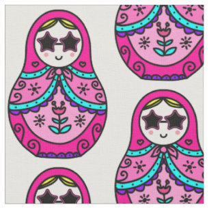 pink Russian Doll Fabric