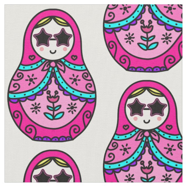 pink Russian Doll Fabric (Close Up)