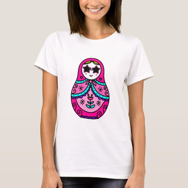 pink Russian Doll T-Shirt (Front)