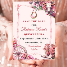 Pink Rustic Boho Western Charra Theme Quinceanera
