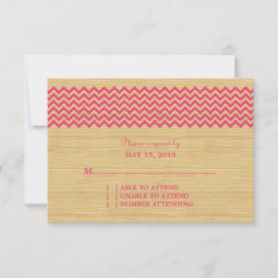 Pink Rustic Chevron Response Card