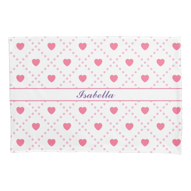 Pink Rustic Heart Valentines Day Collection Pillowcase (Front)