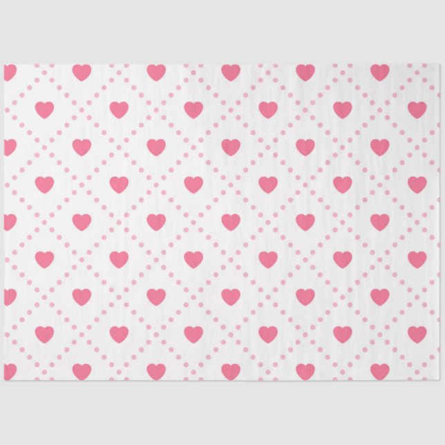 Pink Rustic Heart Valentines Day Collection Tissue Paper (Front)