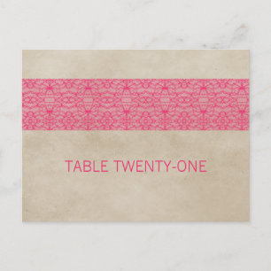 Pink Rustic Lace Table Number Postcard