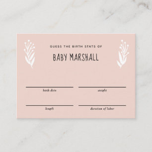 Pink Rustic Mama to Bee Baby Shower Guessing Game Enclosure Card