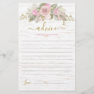 Pink Rustic Pumpkin Advice for the Mum To Be card