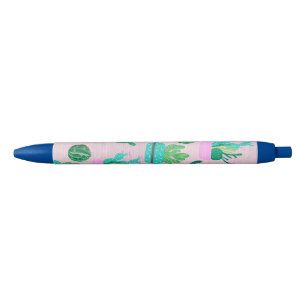 Pink Rustic Southwestern Cacti Cactus Plants Blue Ink Pen