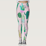 Pink Rustic Southwestern Cacti Cactus Plants Leggings<br><div class="desc">Leggings</div>